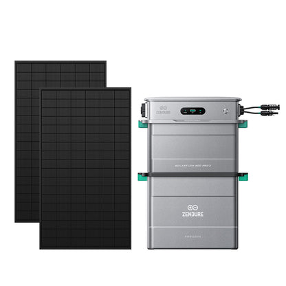 Zendure SolarFlow 800 Pro 2 mit einem Erweiterungsakku und 2 bifazialen Solarmodulen
