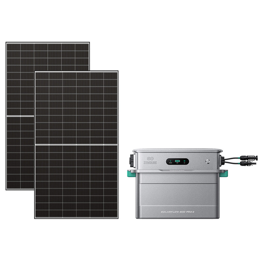 Zendure SolarFlow 800 Pro 2 mit 2 bifazialen Solarmodulen