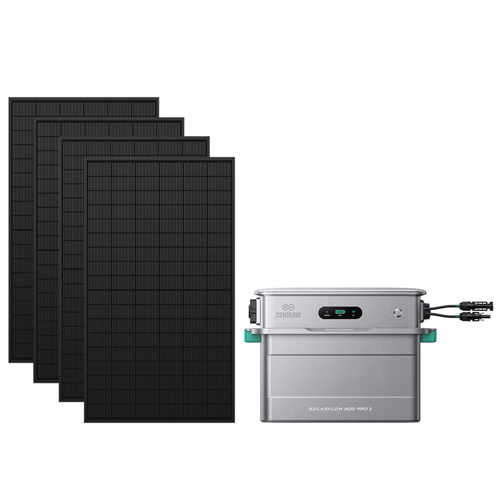 Zendure SolarFlow 800 Pro 2 mit 4 bifazialen Solarmodulen