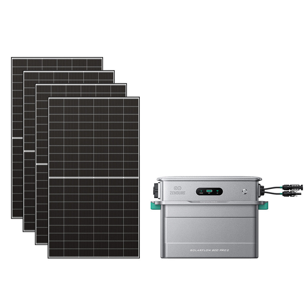 Zendure SolarFlow 800 Pro 2 mit 4 bifazialen Solarmodulen