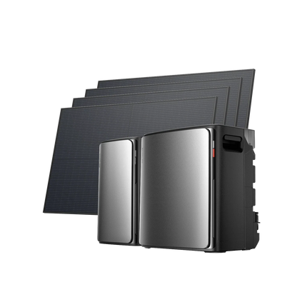 ECOFLOW EcoFlow STREAM Ultra X STREAM Ultra X STREAM AC Pro (avec 1 × câble parallèle GRATUIT) + 4 panneaux solaires rigides de 450 W