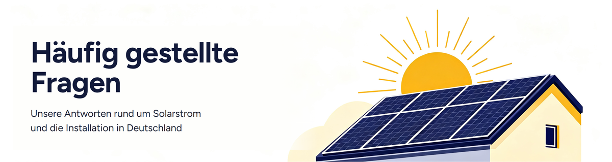 Häufig gestellte Fragen: Haus mit Solarmodulen und Sonne